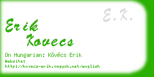 erik kovecs business card