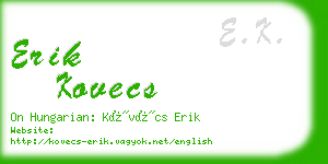 erik kovecs business card